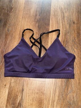 Purple Strappy Sports Bra - Women’s Low-Impact Support - size M